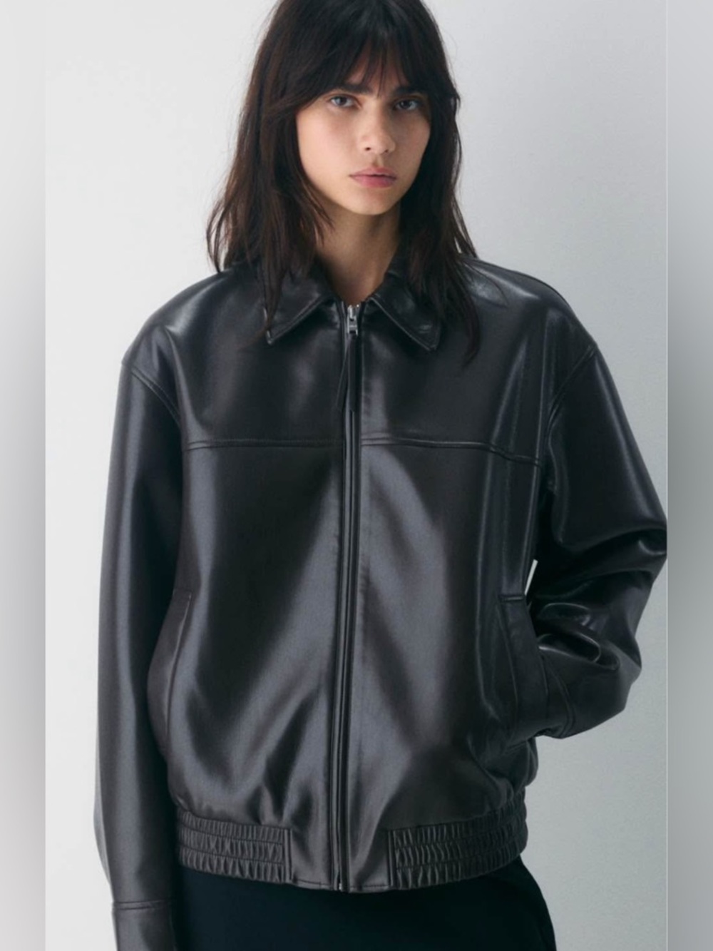 Aritzia Wilfred Falcon Faux Leather Jacket